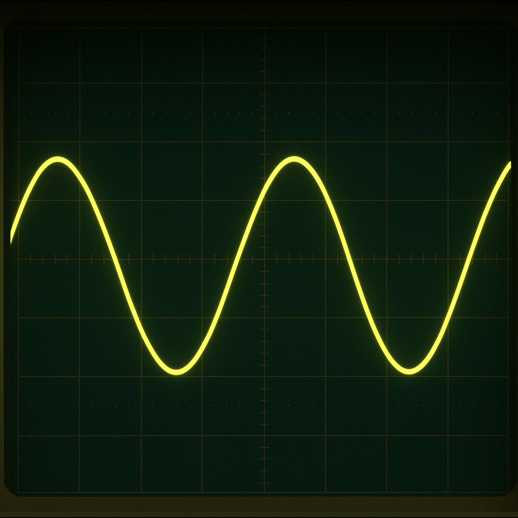 Sine wave how it would be seen on an oscilloscope.
